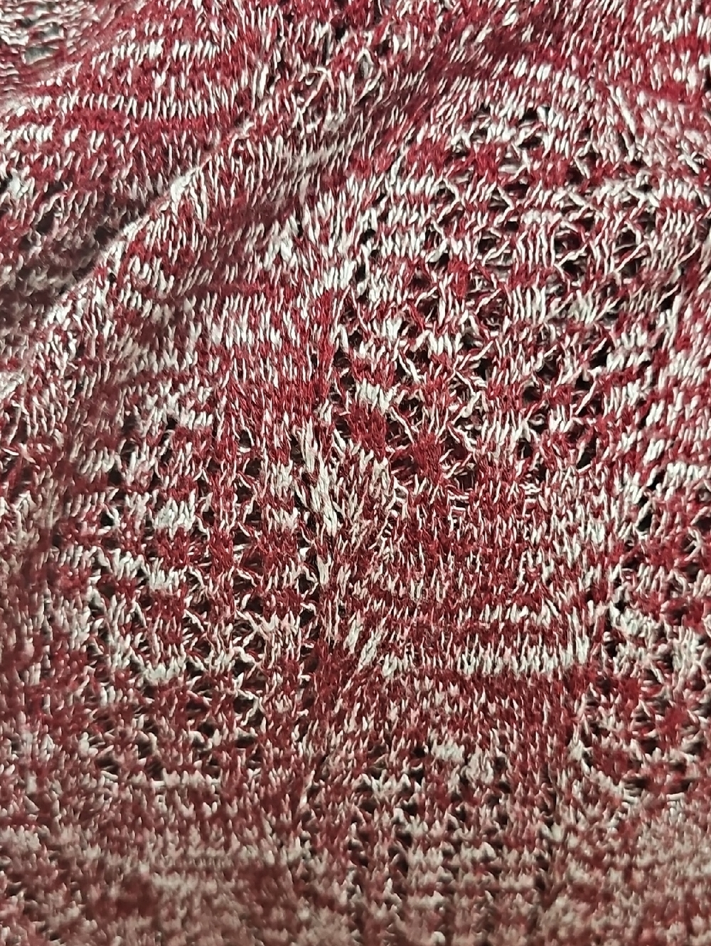CJ Banks Maroon and White Open Weave Cardigan - Picture 4 of 4